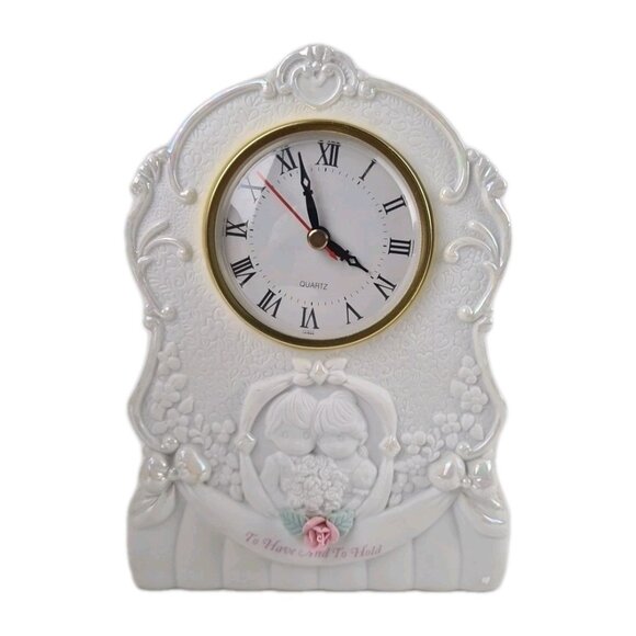 Precious Moments Porcelain Anniversary Clock May God Bless You 925861 Rare - Picture 1 of 7
